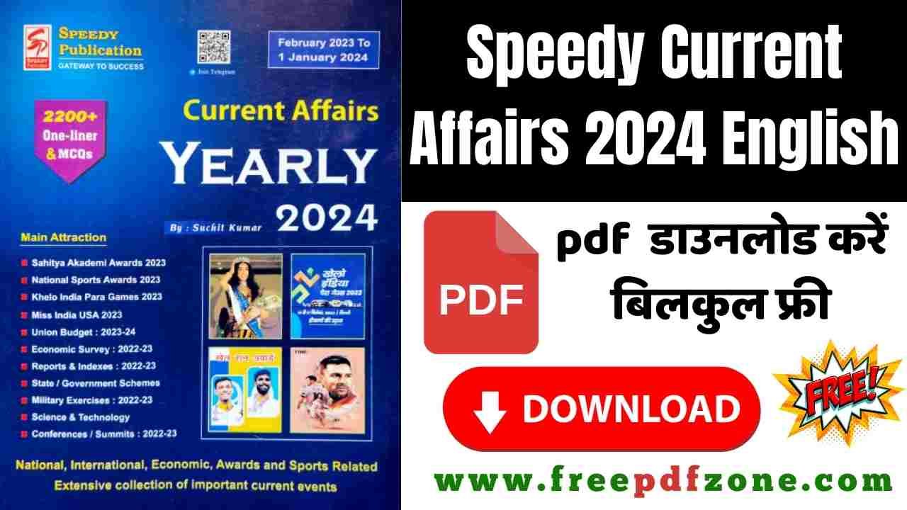 Speedy Current Affairs Pdf In English 2024; Direct Download Link (From
